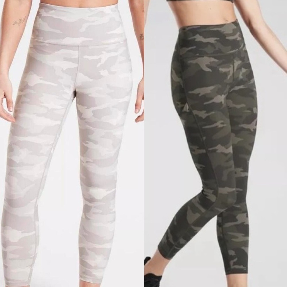 Athleta Camouflage Leggings - Gray and Green